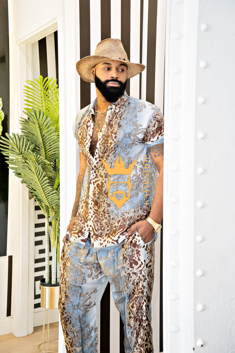 Elevate Your Summer Style: Men's Luxury Silk Set - kayibstrore