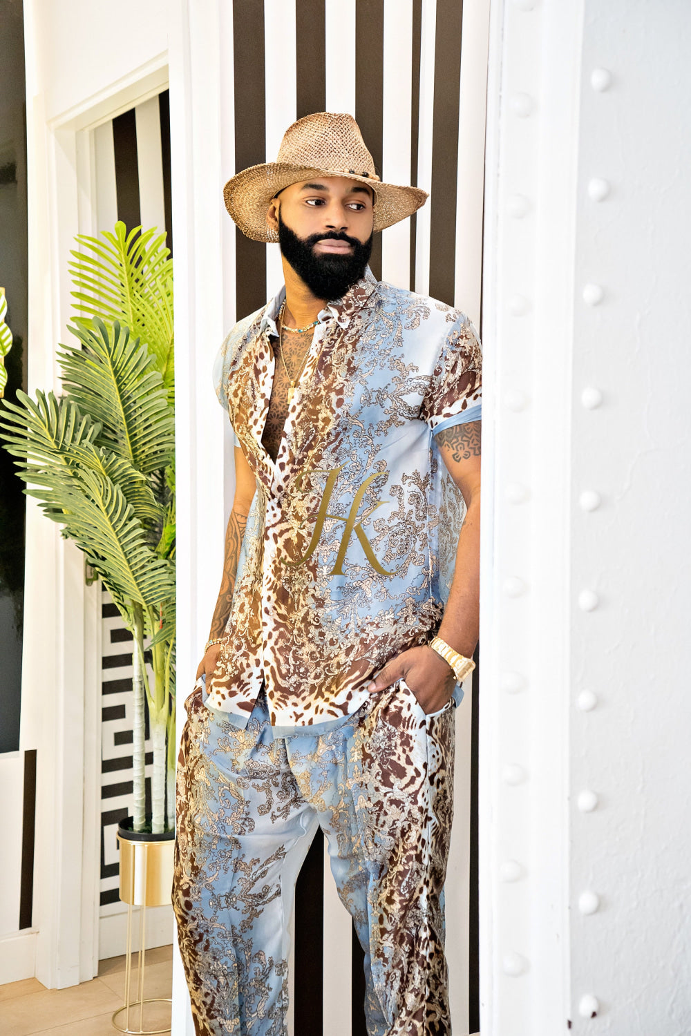 Elevate Your Summer Style: Men's Luxury Silk Set - kayibstrore