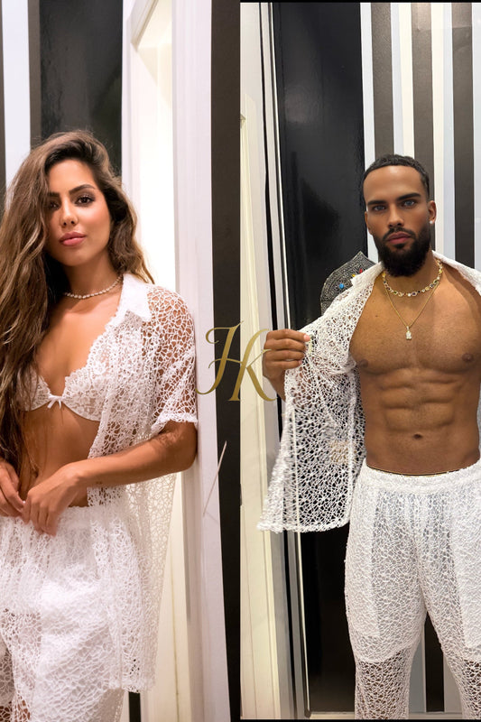 Silk Couple Outfit – Chic Matching Set for Trendy Couples - kayibstrore