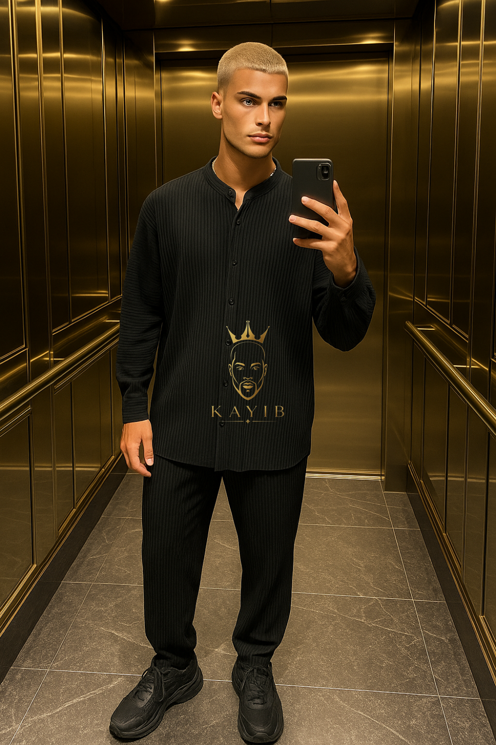 Men’s Pleated Straight Set Pants – Casual Fold Design Summer Trousers