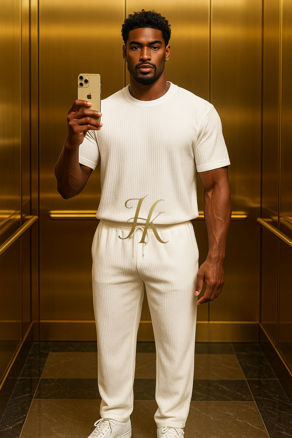 Men’s Summer Cotton Set – T-Shirt & Pants Two-Piece Outfit