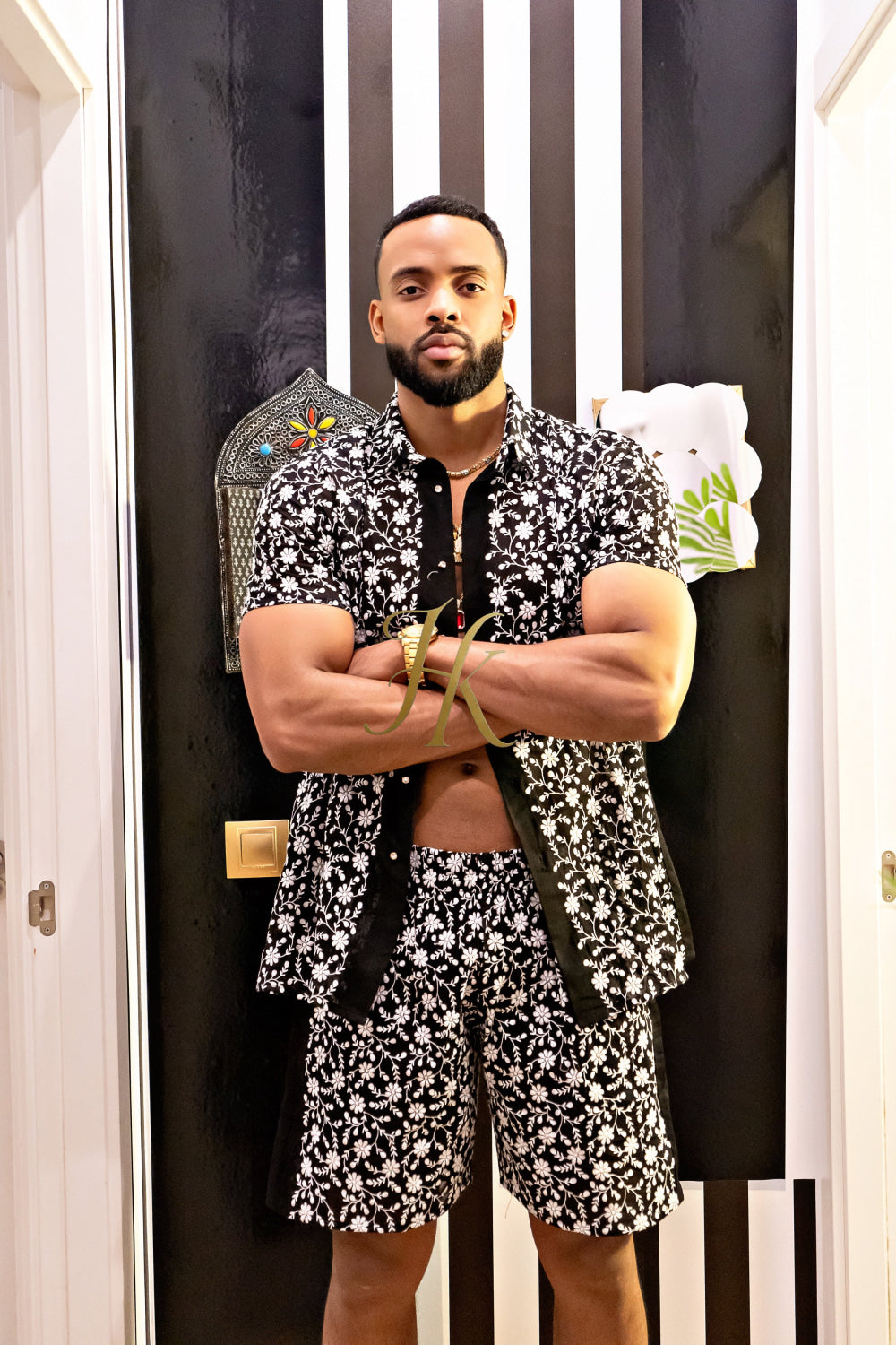 Fashion Spring/Summer Men's Lace Two-Piece Clothing - kayibstrore