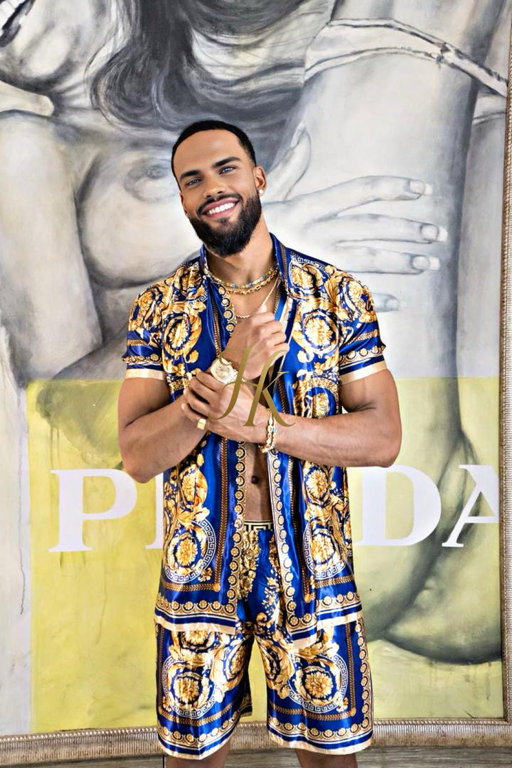 Luxury Silk Shirt Set - Festival Outfit, Boho Handmade Men's Fashion - kayibstrore