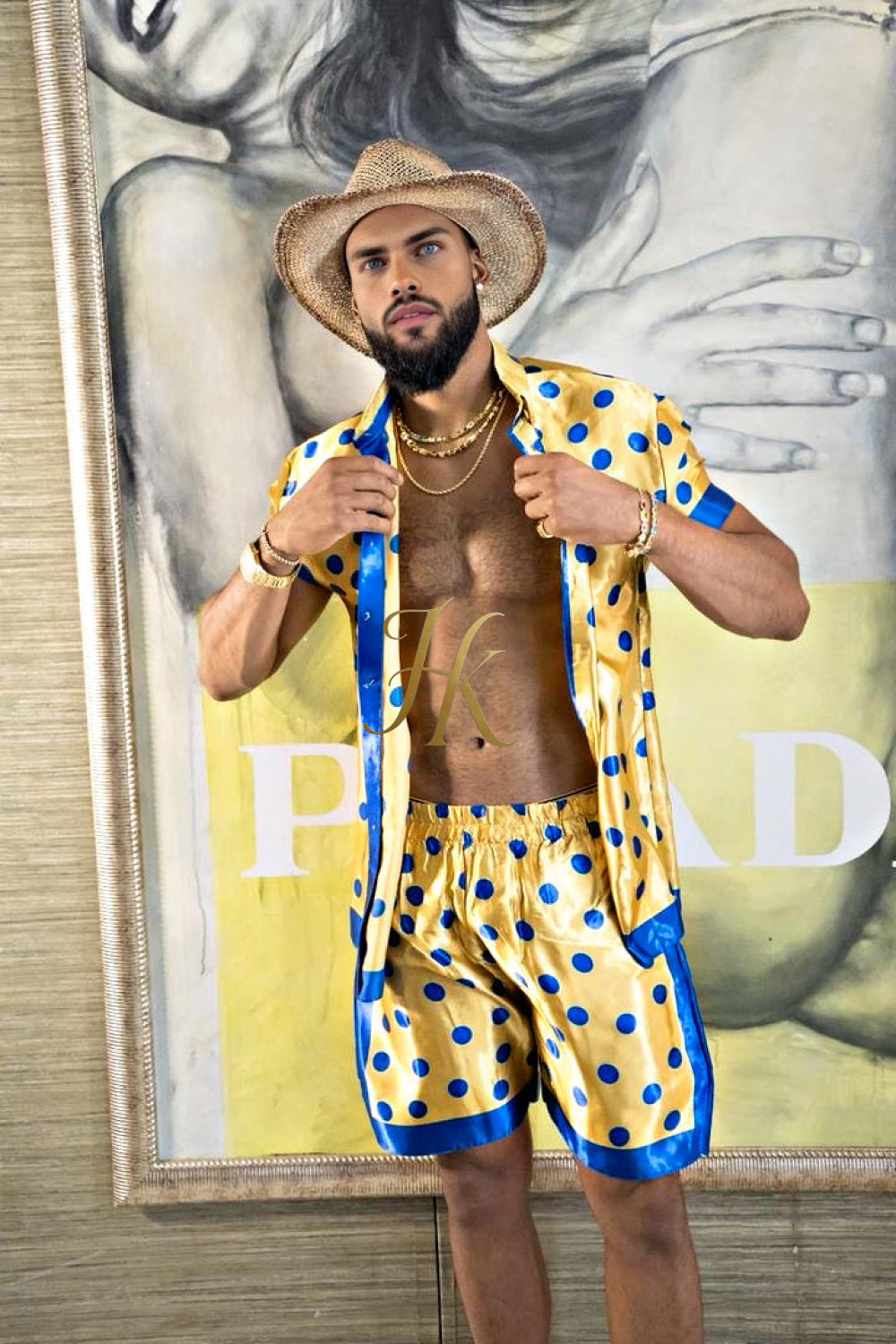 Men's Silk Set - Elevate Your Style with Le Barroco Print - Perfect for Couples and Special Occasions - kayibstrore