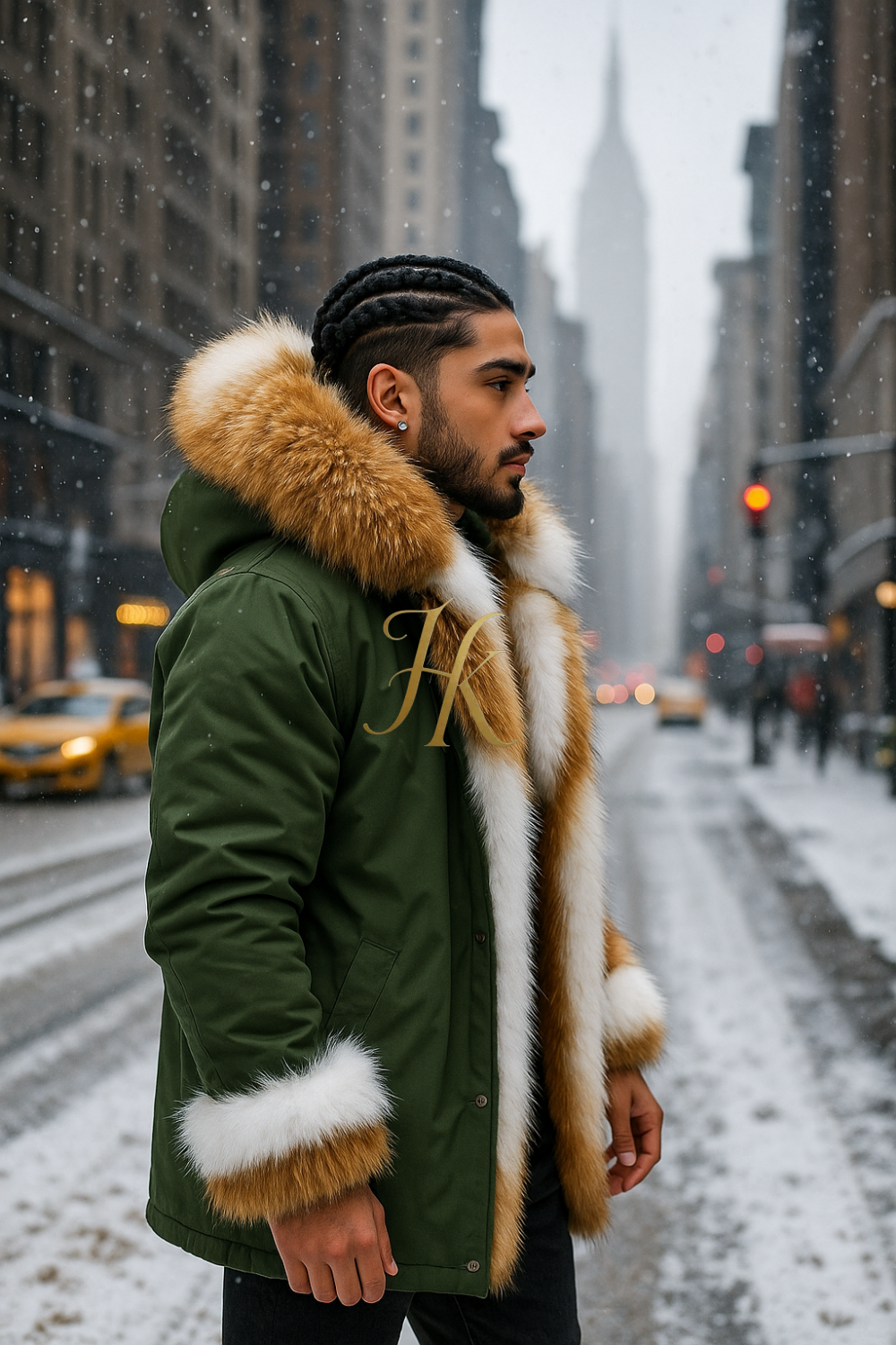 Men's Luxury handmade fox fur Coats Parka - Versatile Winter Protection for the Modern Man