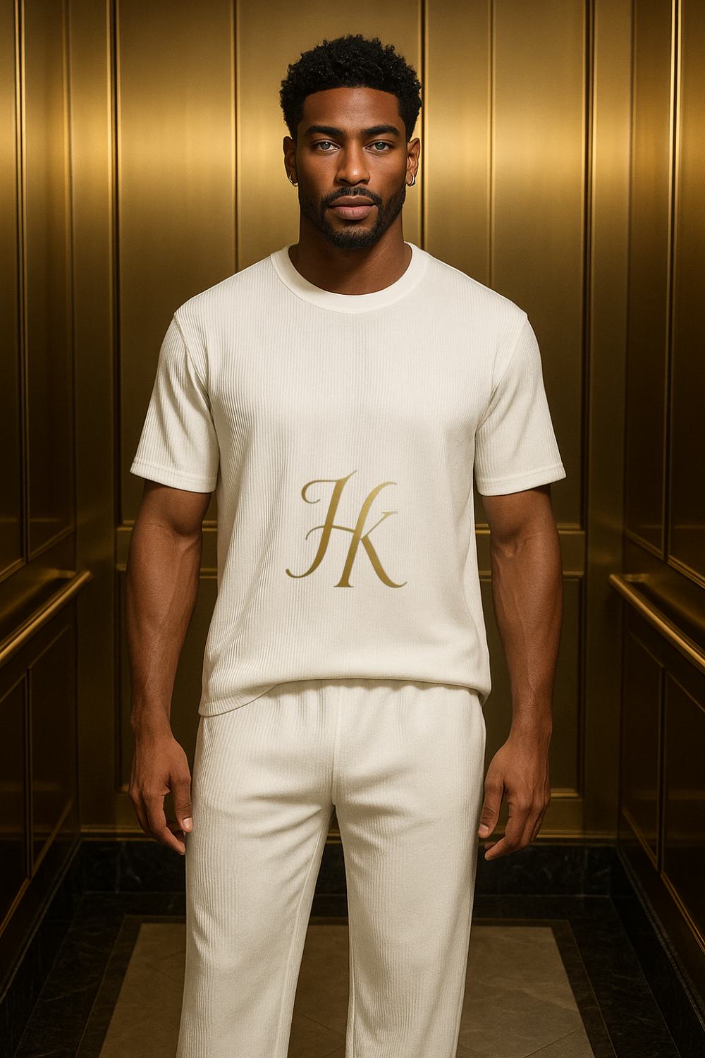 Men’s Summer Cotton Set – T-Shirt & Pants Two-Piece Outfit