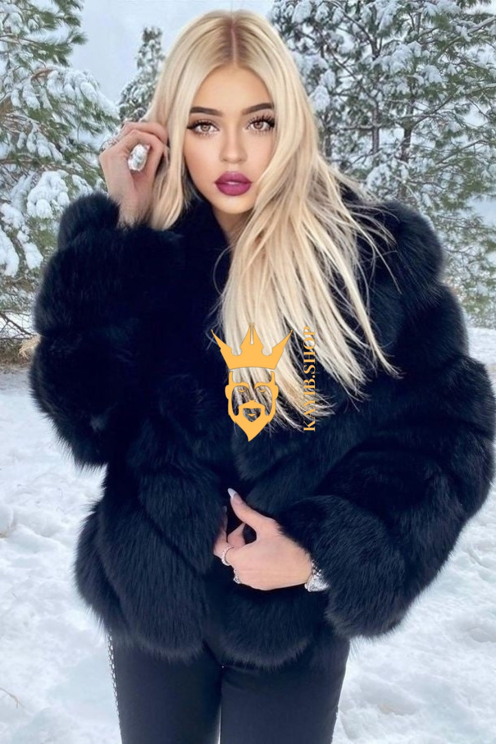 Winter Luxury Raccoon Fur Short Coat - Stay Stylish and Warm with Oversized Sleeves - 100% Real Fur Luxury - kayibstrore