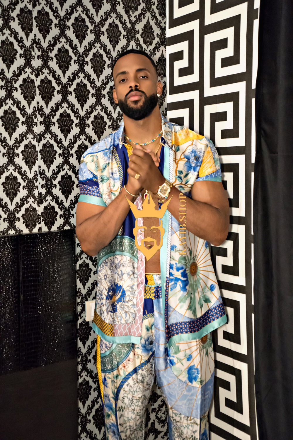 Luxury Men's Silk Party Outfits set - kayibstrore