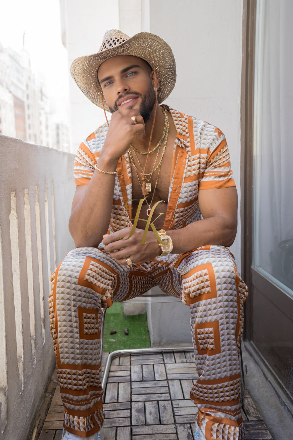 Luxury Handmade Outfits: Men's Luxury Silk Set shirt - kayibstrore