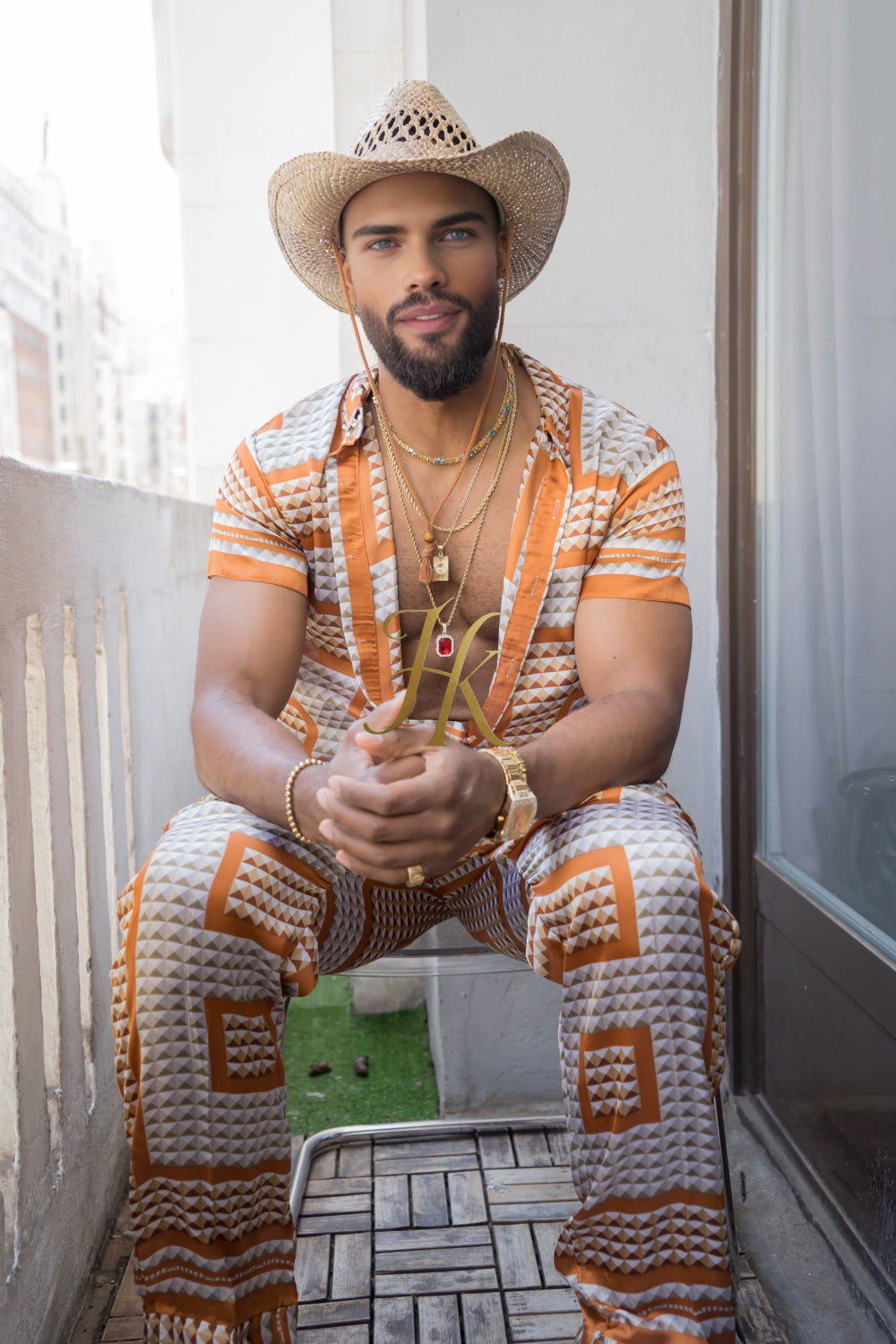 Luxury Handmade Outfits: Men's Luxury Silk Set shirt - kayibstrore