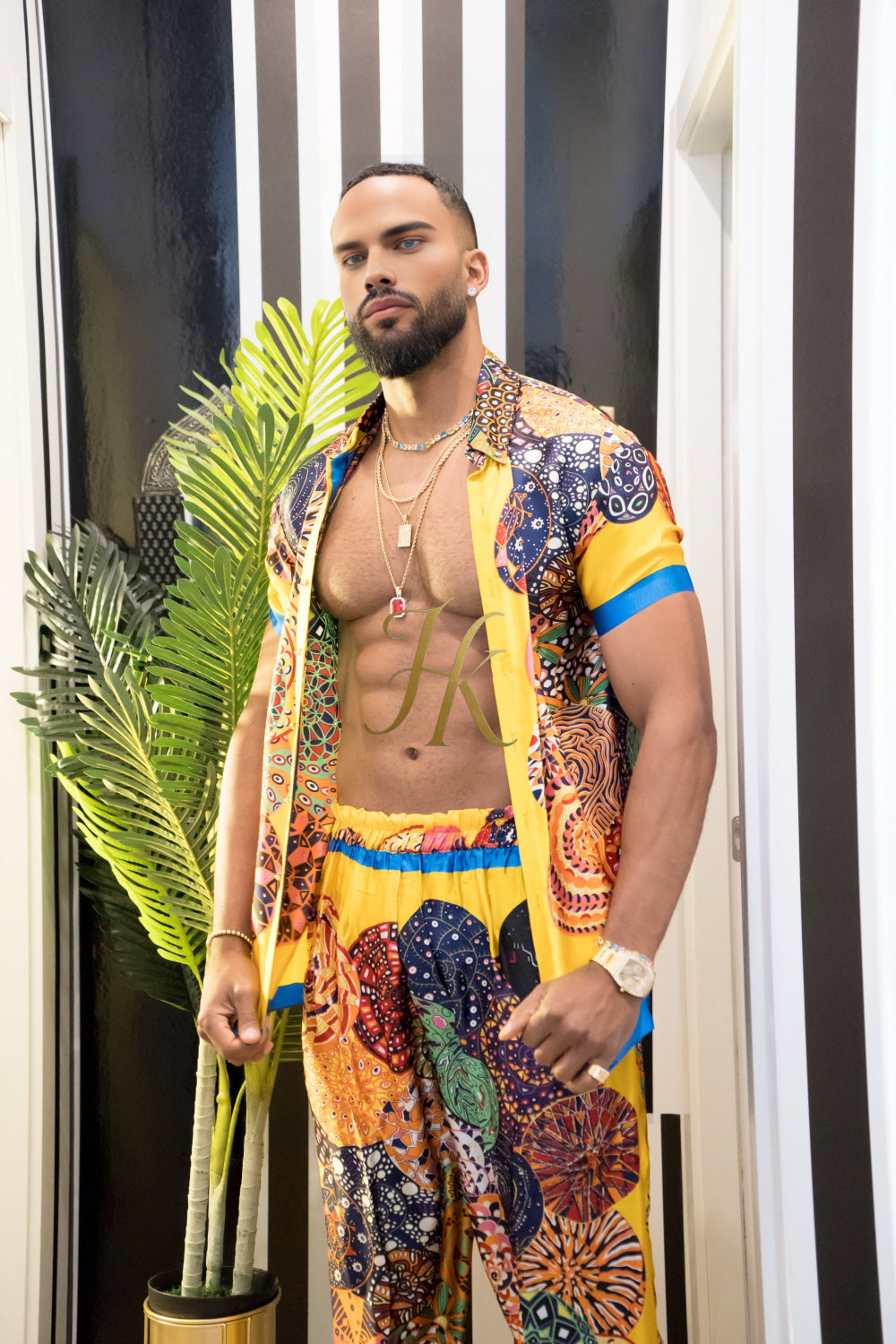 Luxury Men's Silk Summer Set outfits - kayibstrore