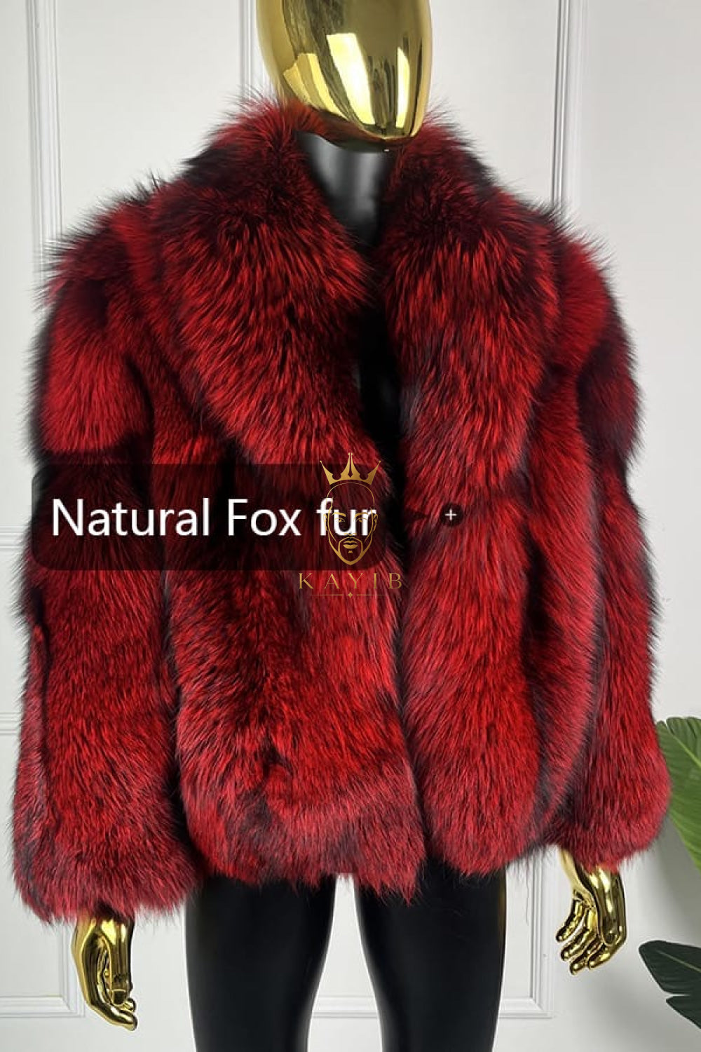 Red Luxurious Fox Fur Coats for Men