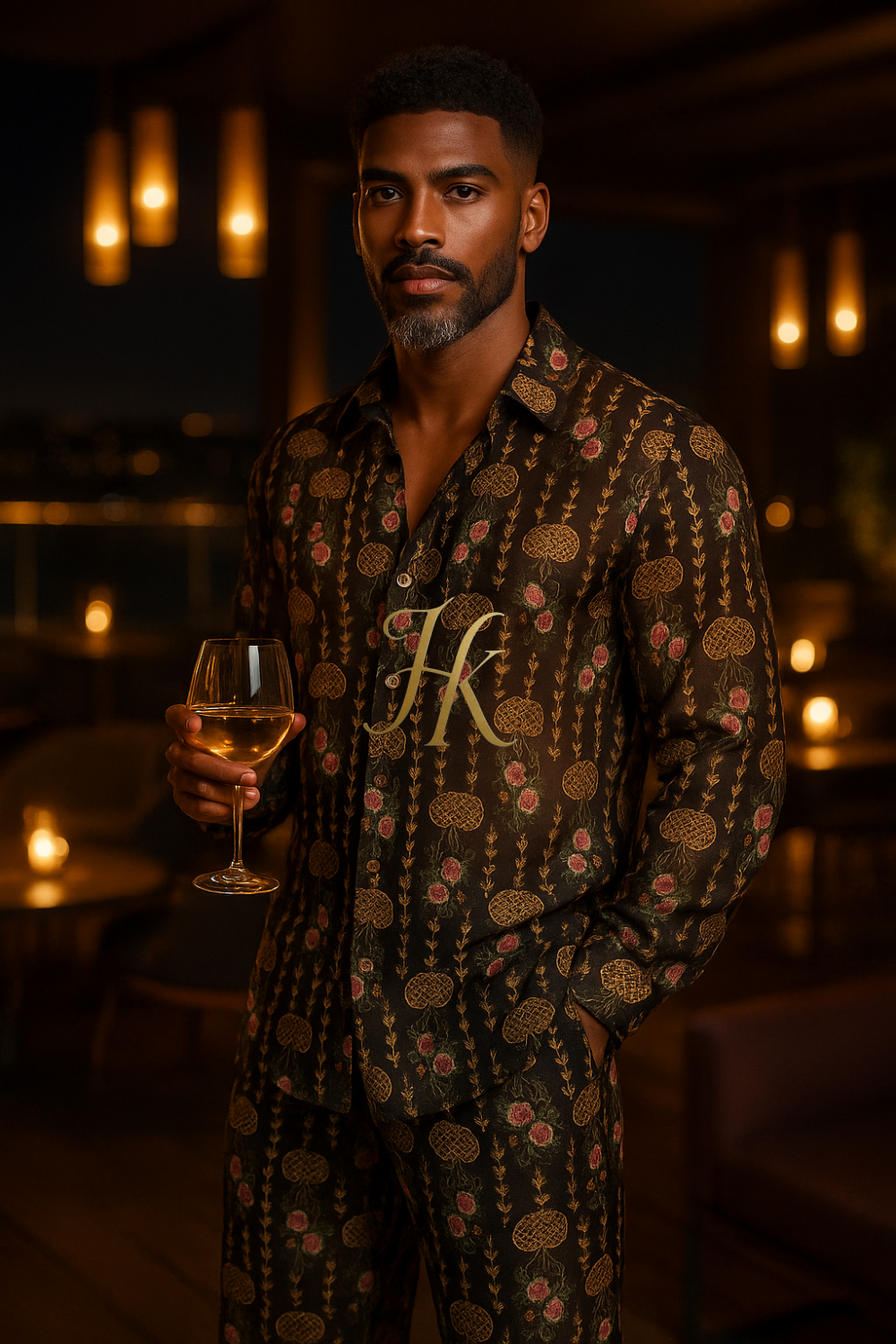 Luxury Men’s Outfit Set – Long Sleeve Shirt & Pants in Pure Rubia Cotton
