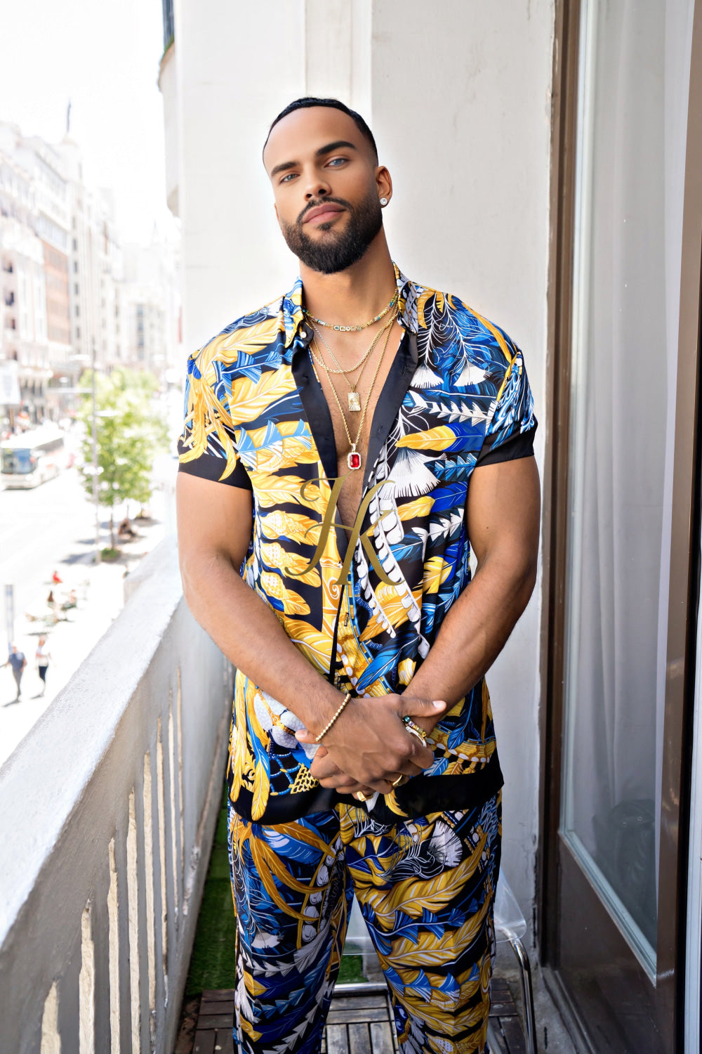 Men's luxury Silk Beach summer Outfit - kayibstrore
