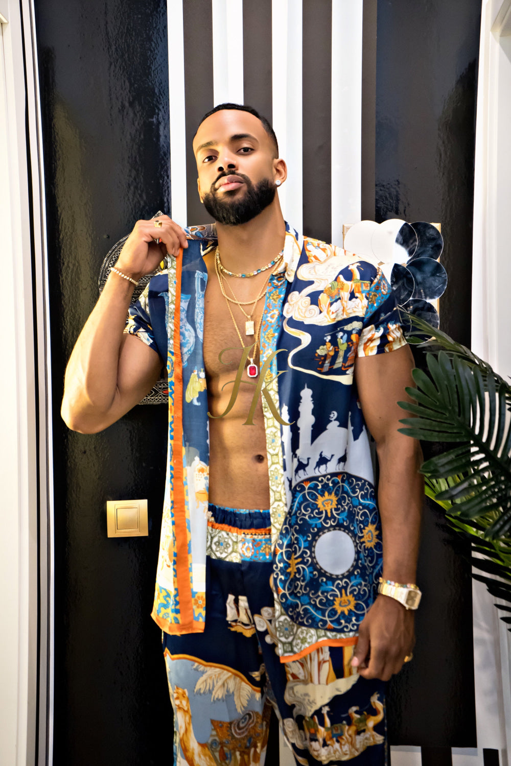 Luxury Men's Silk Summer Set outfits - kayibstrore