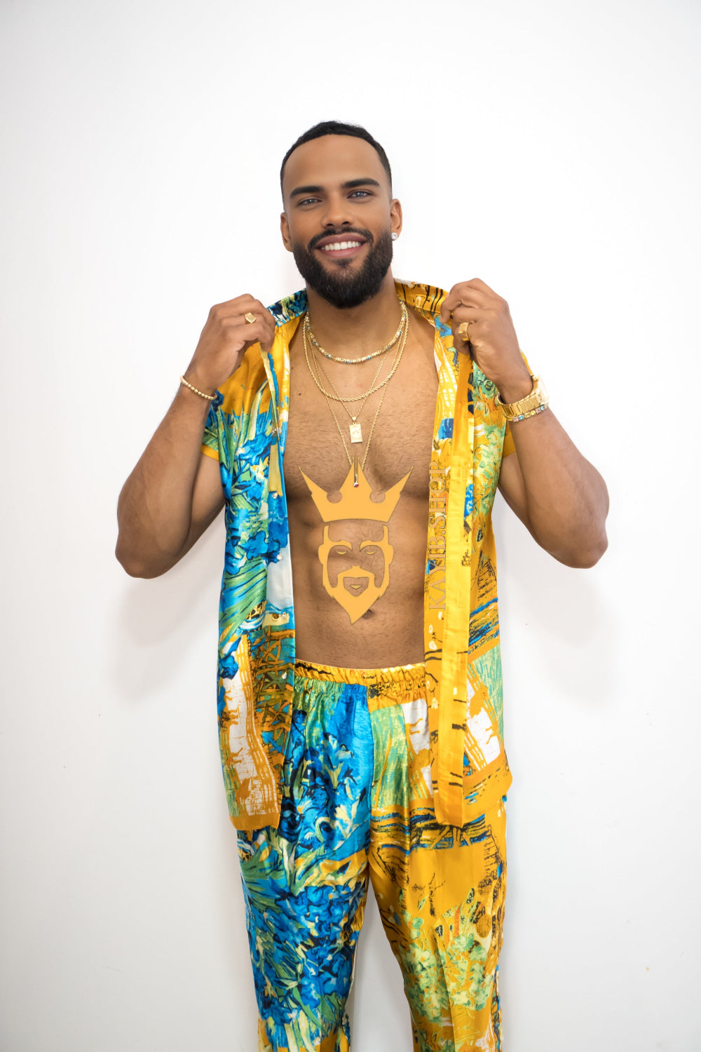 Luxurious Handmade Men's Silk Set Pants - kayibstrore