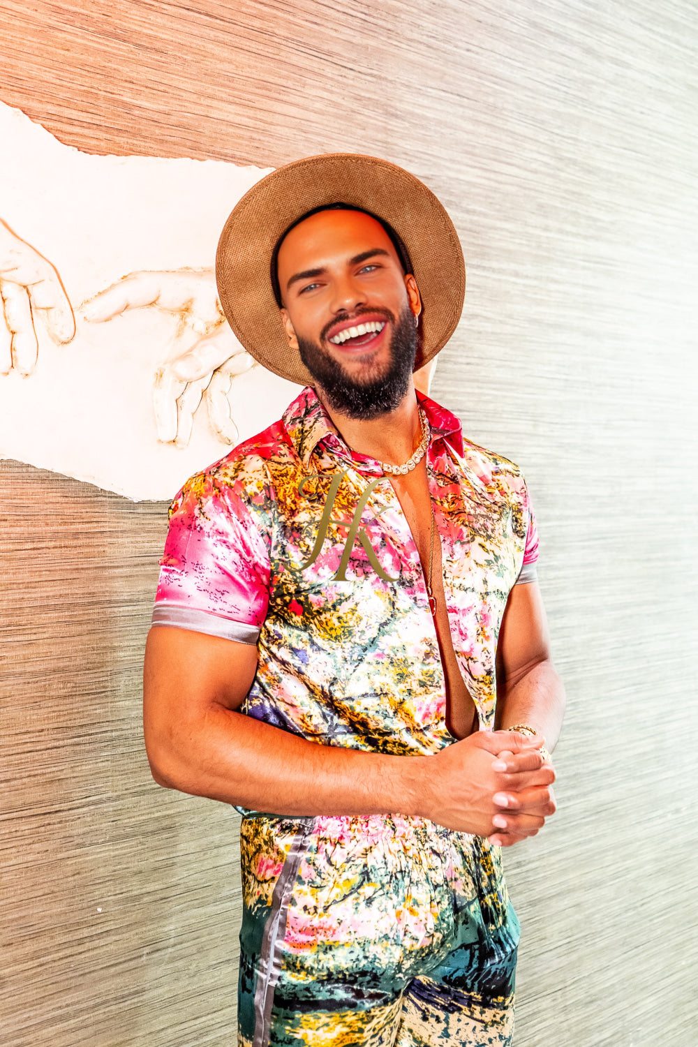 Luxury Boho Silk Shirt Set - Festival Outfit, Boho Handmade Men's Fashion - kayibstrore