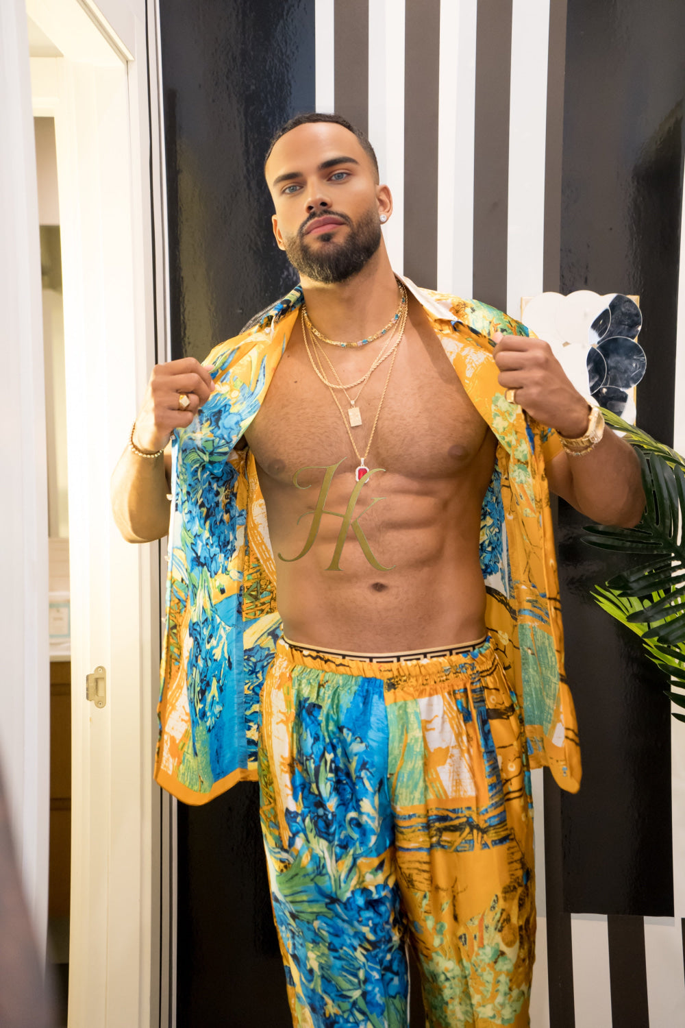 Luxurious Men's Silk Set Pants outfits - kayibstrore