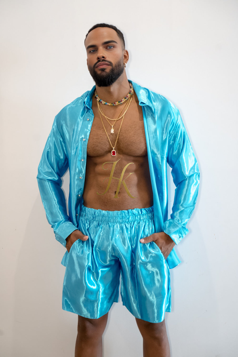Men's Apparel Silk Shirt Set - Elevate Your Style with Pure Luxury - Hand-Sewn for Impeccable Quality - kayibstrore