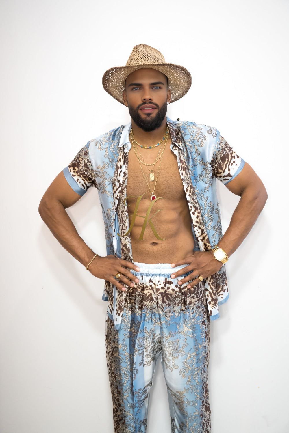 Luxury Handmade Outfits: Men's Luxury Silk Set shirt - kayibstrore