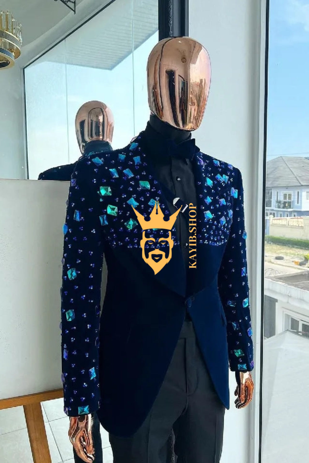 Handmade Custom velvet blazer set 2 pieces Men's Suit with Sheer Velvet Lapel - Elevate Formal Style - kayibstrore