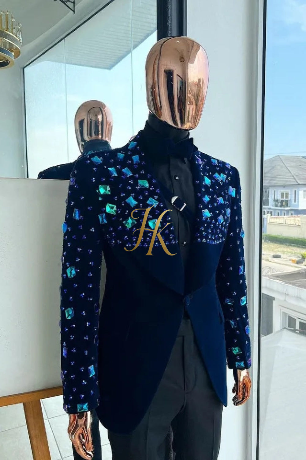 Handmade Custom velvet blazer set 2 pieces Men's Suit with Sheer Velvet Lapel - Elevate Formal Style - kayibstrore