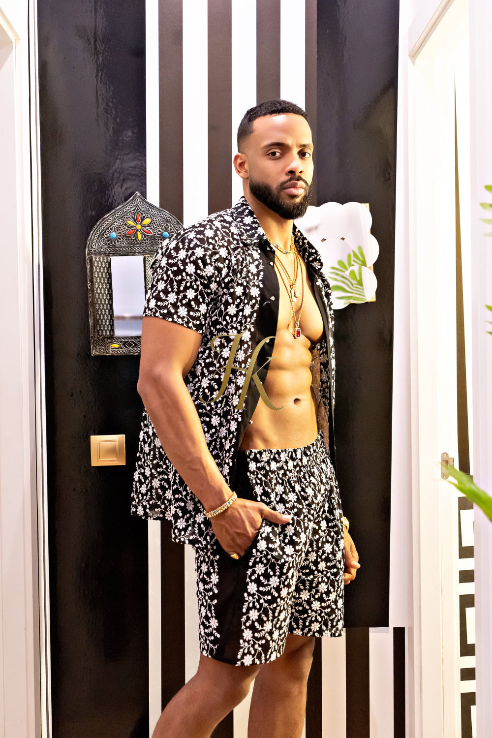Fashion Spring/Summer Men's Lace Two-Piece Clothing - kayibstrore