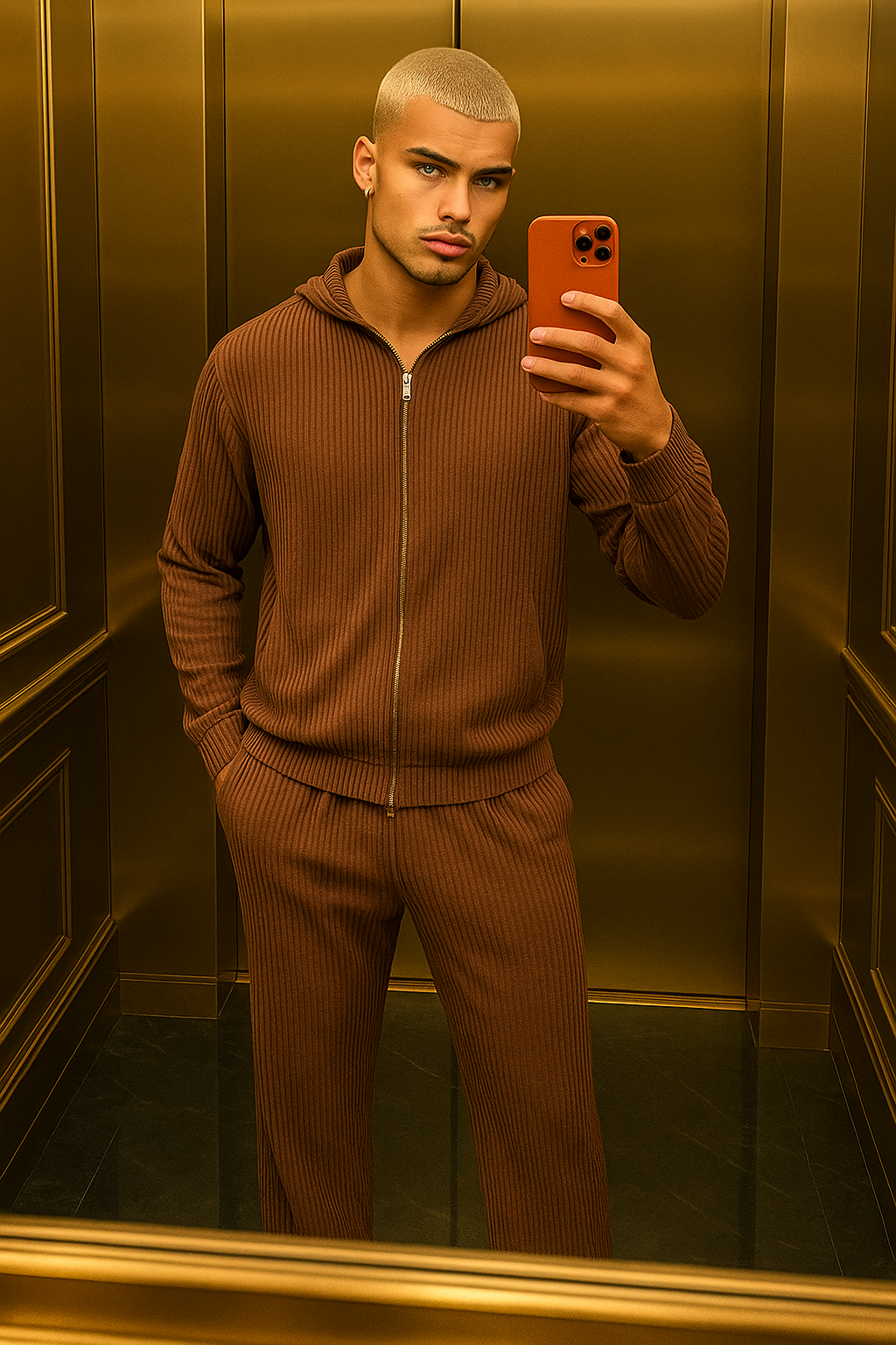 Conjunto de vestido de seda de lujo para hombre rojo