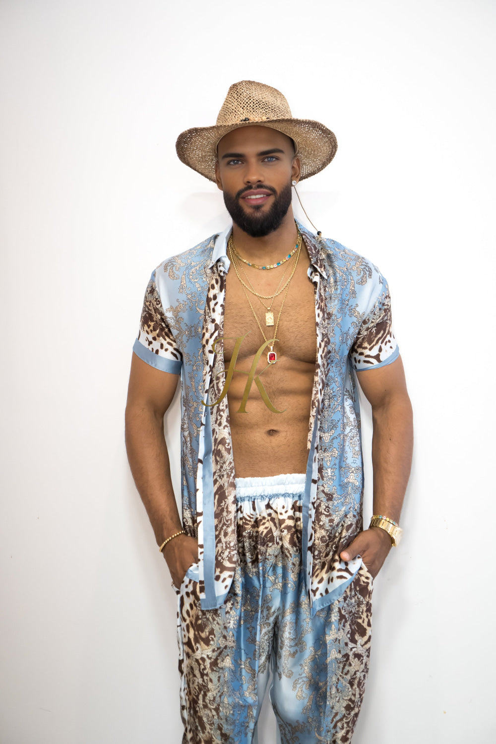 Luxury Handmade Outfits: Men's Luxury Silk Set shirt - kayibstrore