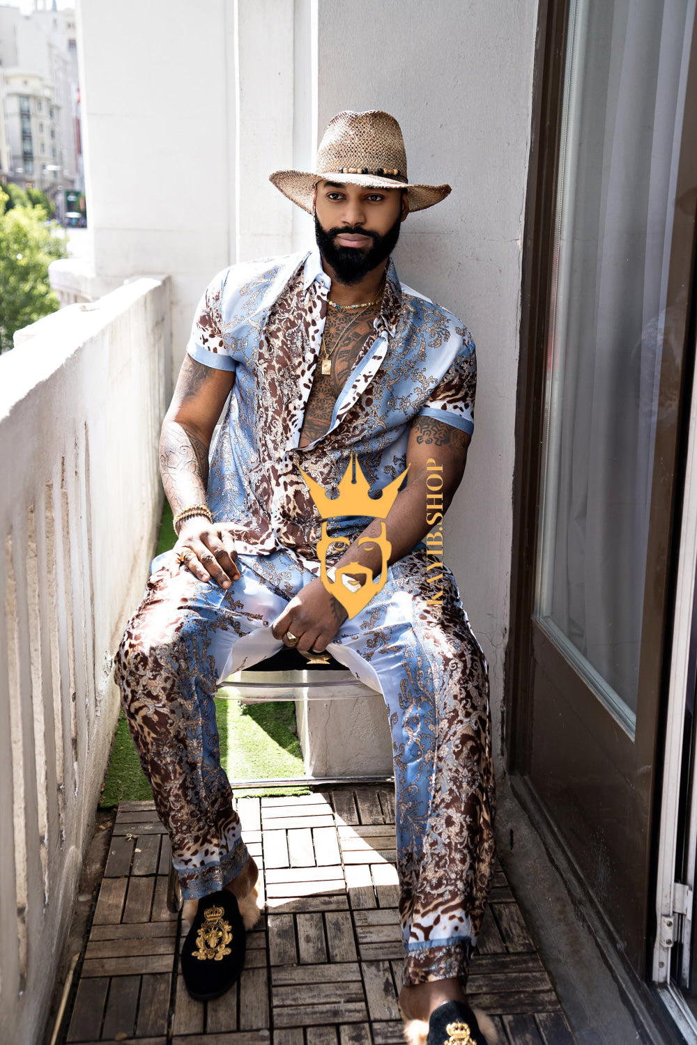 Elevate Your Summer Style: Men's Luxury Silk Set - kayibstrore