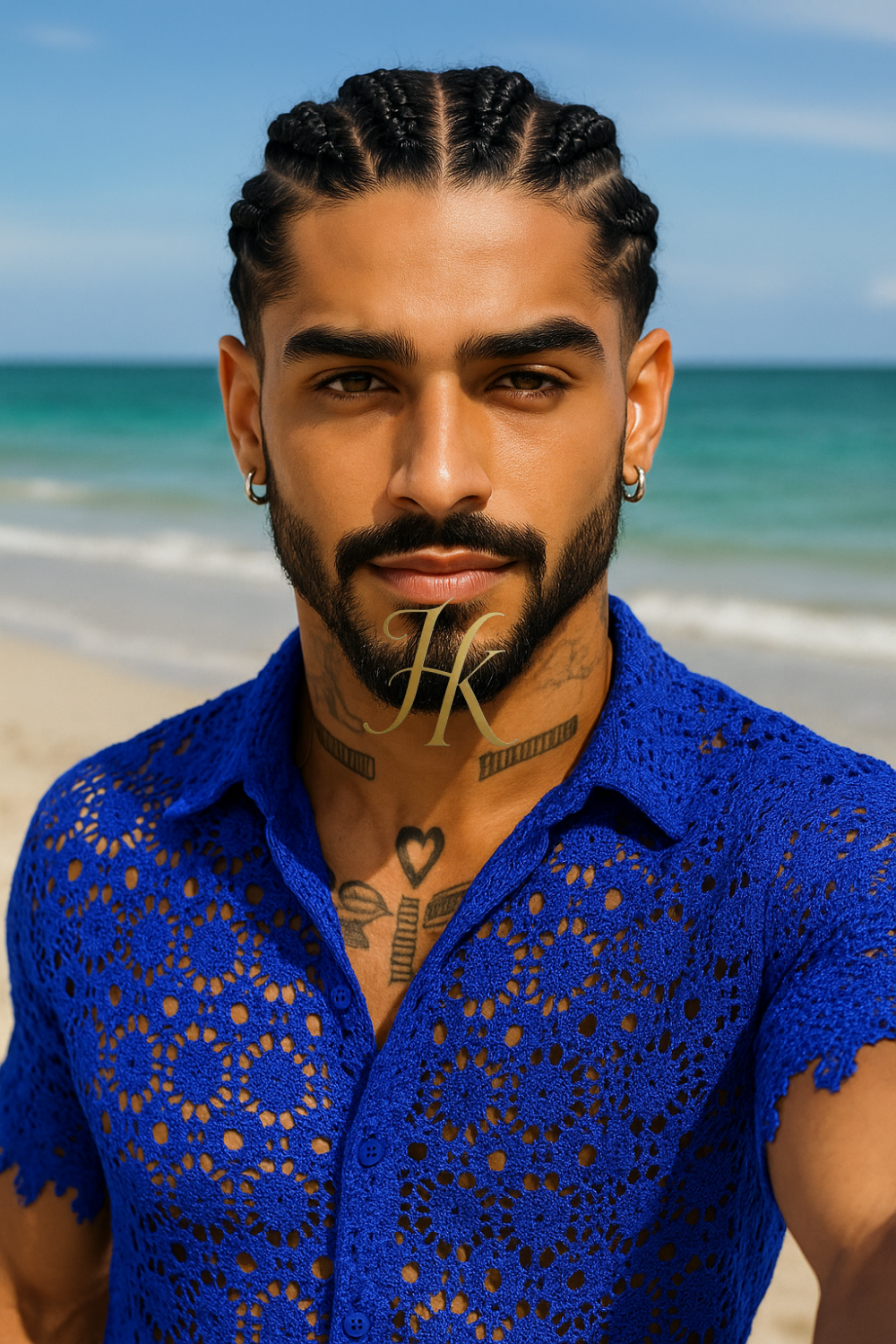Men’s Luxury Embroidered Set – Water-Soluble Sequin Cotton Lace Shirt & Pants