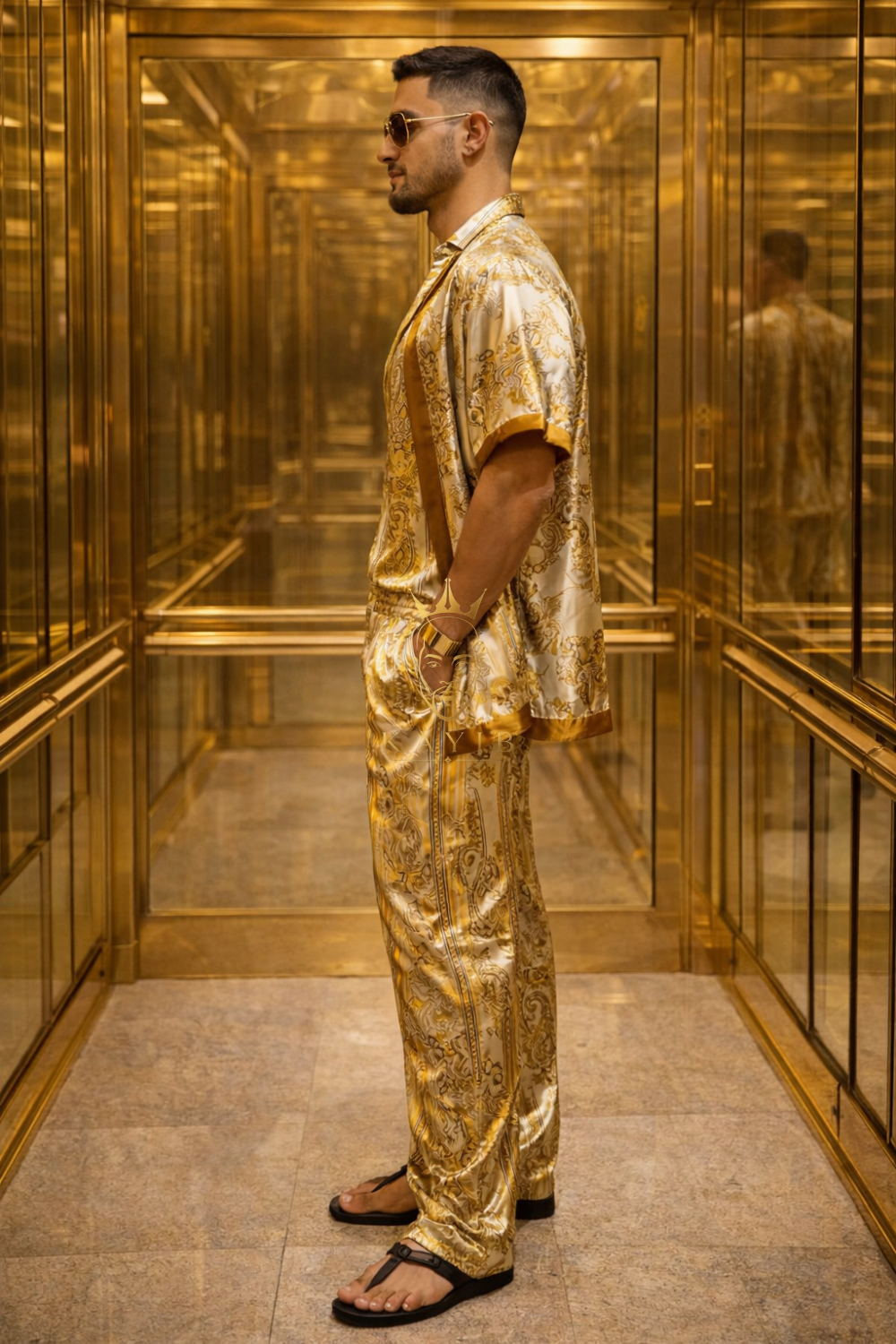 Premium Men’s Luxury Satin Silk Outfit | 3-Piece Resort Set