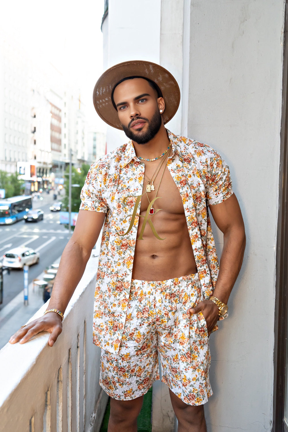 Flower Fashion Spring/Summer Men's Lace Two-Piece Clothing - kayibstrore