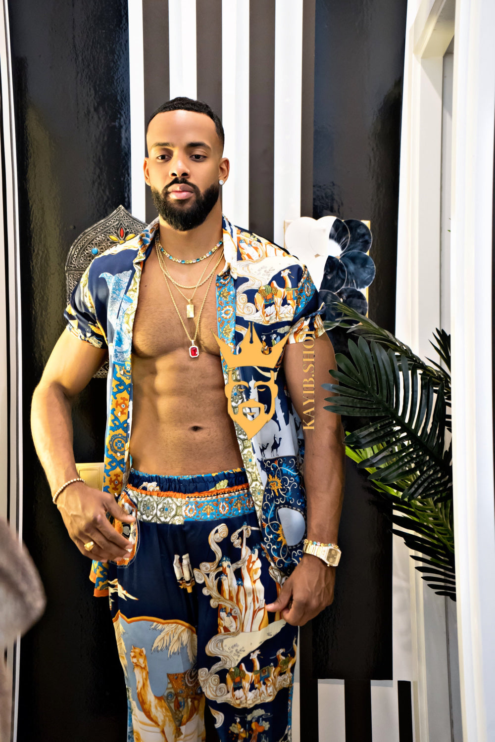 Luxury Men's Silk Summer Set outfits - kayibstrore