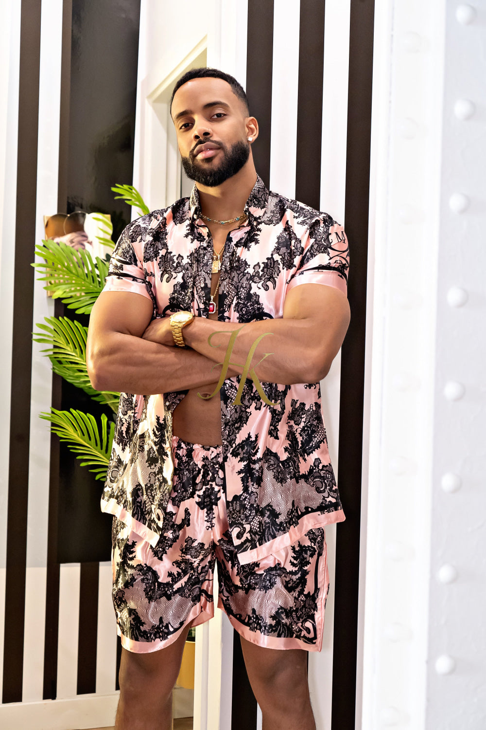Luxury Boho Silk Shirt Set - Festival Outfit, Handmade Men's style fashion - kayibstrore