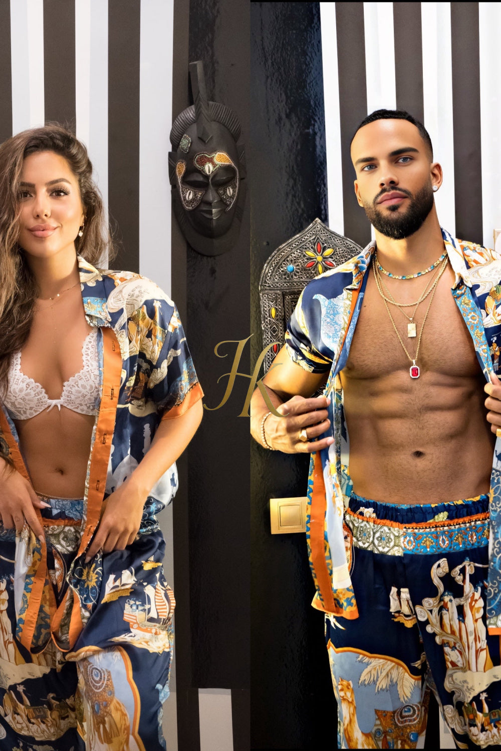 Luxury Couple Fashion – Pure Silk Coordinated Outfits for Lovers - kayibstrore