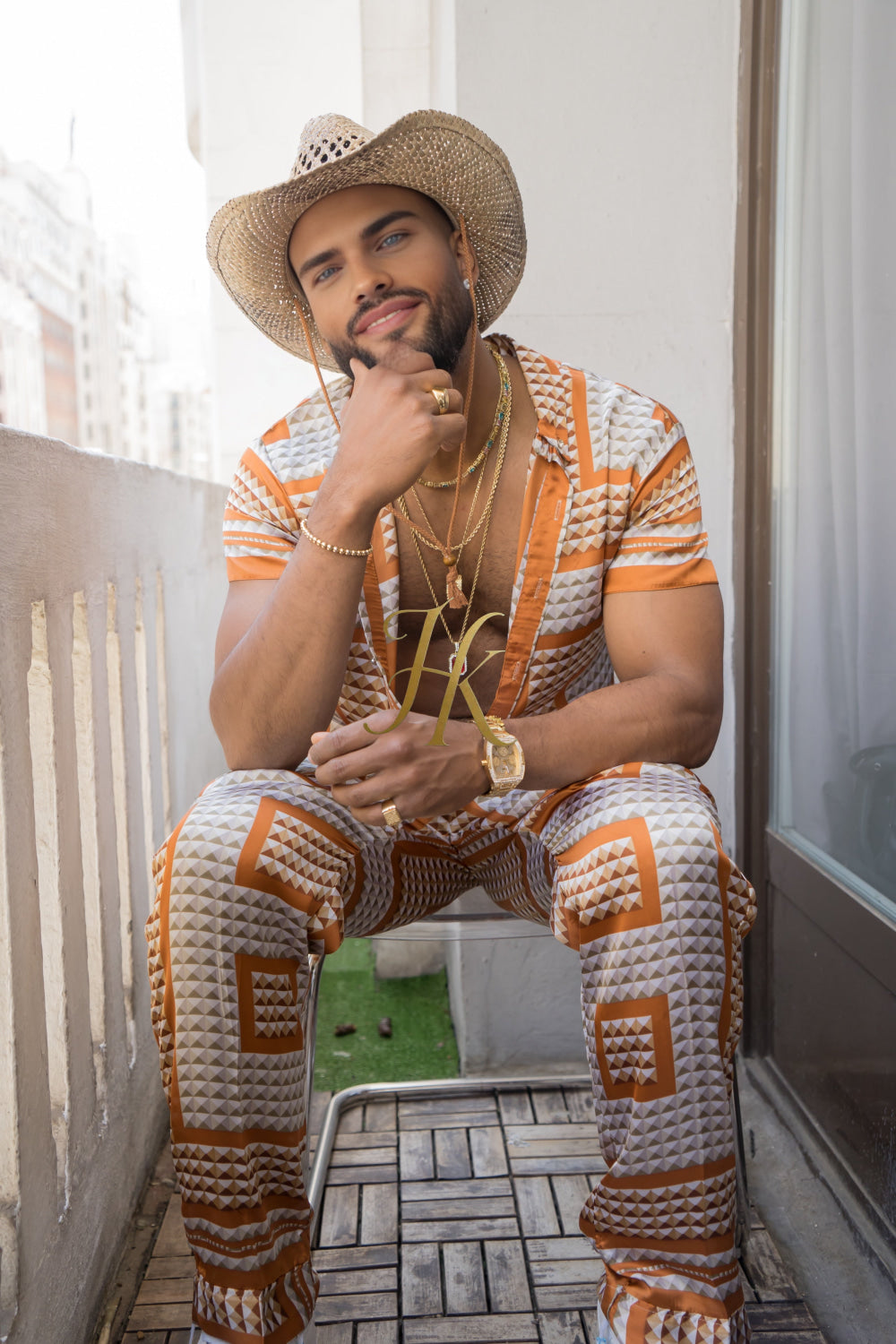 Luxury Handmade Outfits: Men's Luxury Silk Set shirt - kayibstrore