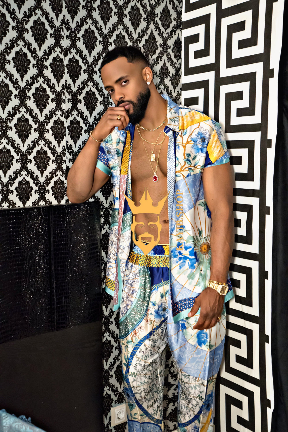 Luxury Men's Silk Party Outfits set - kayibstrore