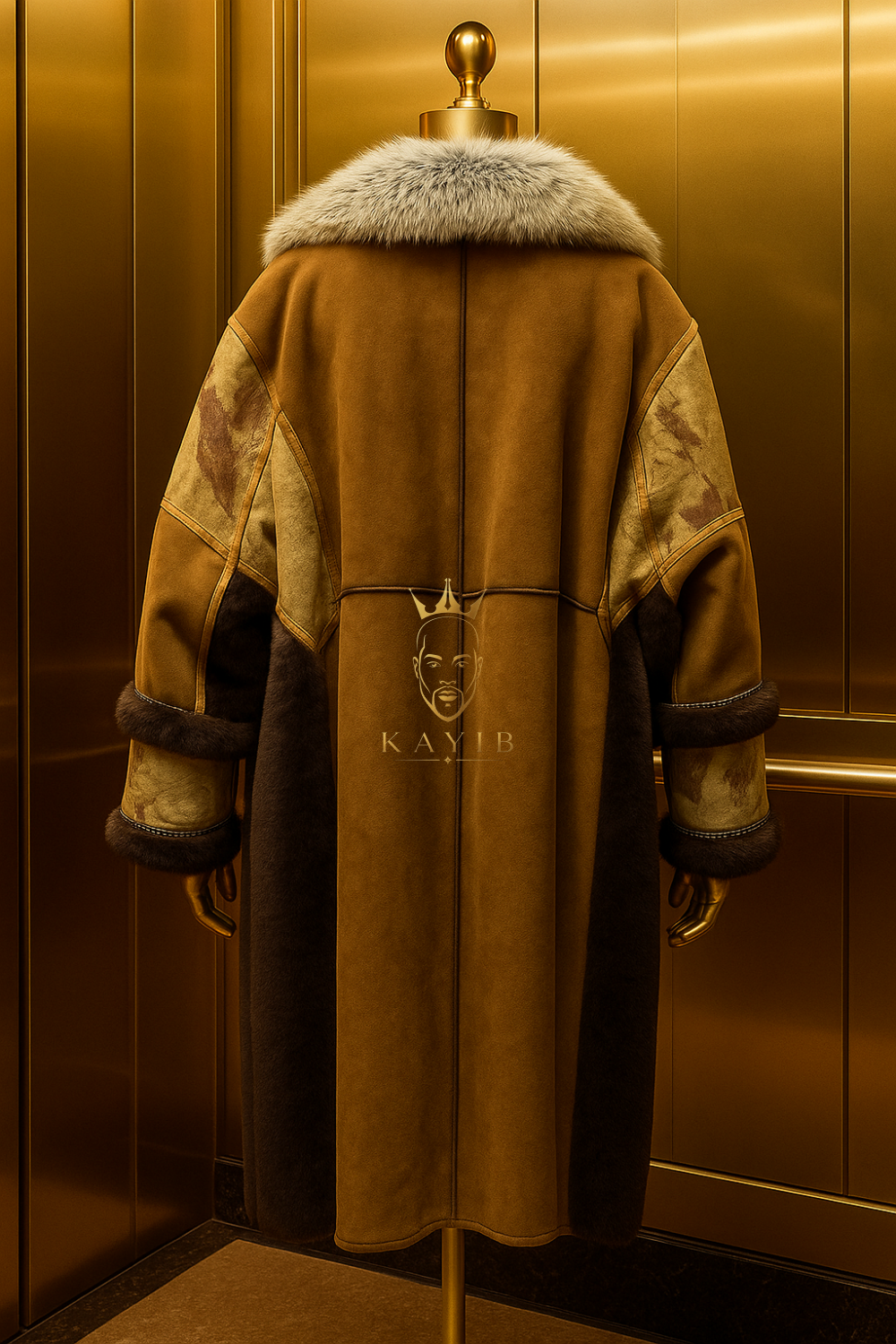 Men’s Premium Faux Fox Fur Coat – Thick Warm European Winter Jacket with Fur Collar