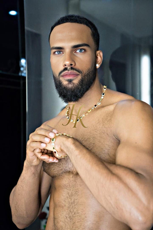 2PCS Iced Out Necklace & Bracelet Set - 10MM Colorful Zirconia Chain with Real Gold Plating, Hip Hop Jewelry for Men & Women - Perfect for Father's Day, Wedding, Anniversary, and Birthday Gifts - kayibstrore