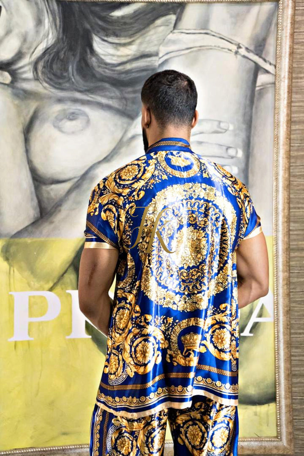 Luxury Silk Shirt Set - Festival Outfit, Boho Handmade Men's Fashion - kayibstrore