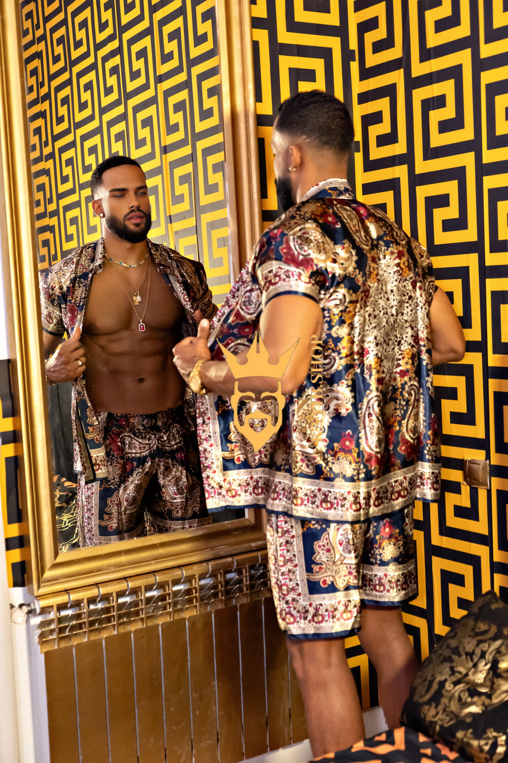 Men’s Luxury Silk Set – 100% Pure Mulberry Silk Shirt & Shorts | Limited Edition Outfit - kayibstrore