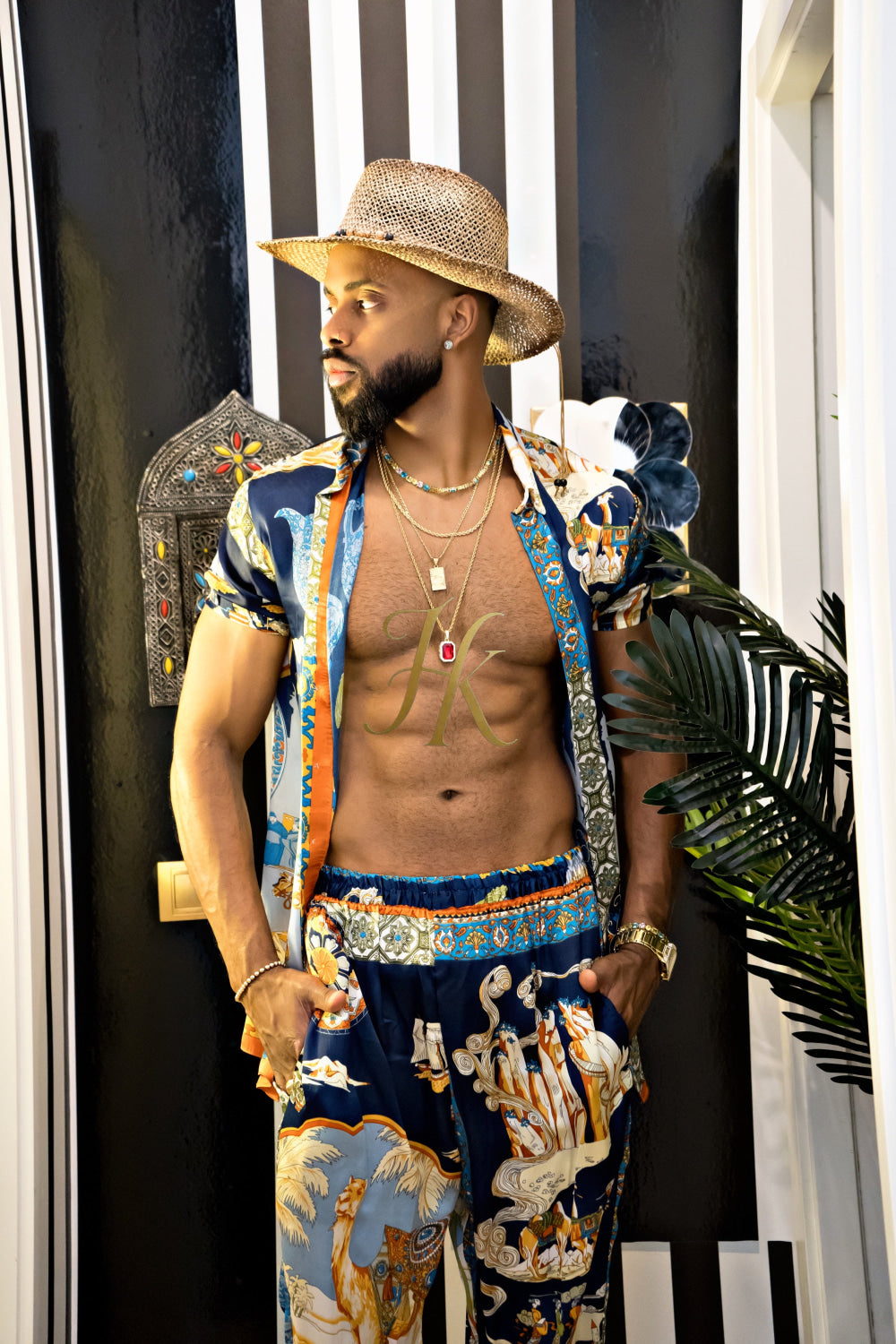Luxury Men's Silk Summer Set outfits - kayibstrore