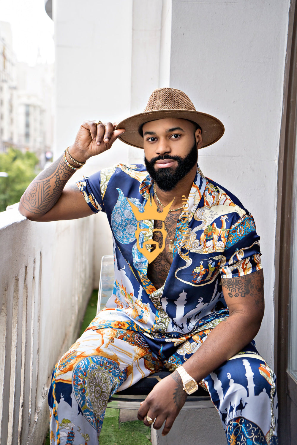Men's Luxury Silk Rave Wear Set - kayibstrore
