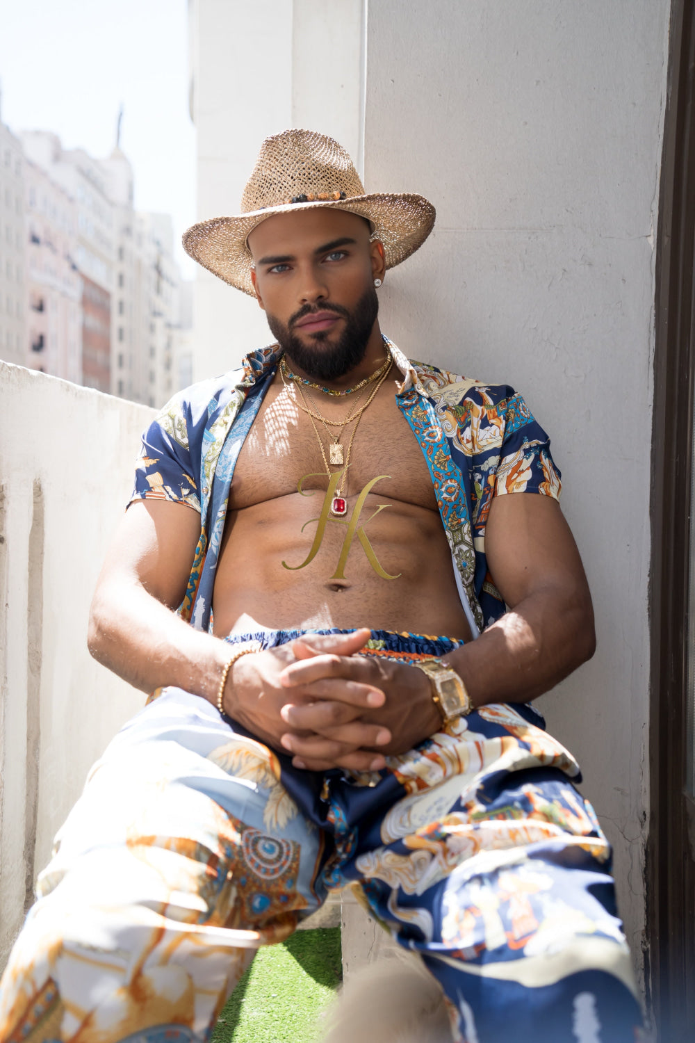 Men's luxury Silk Shirt and Pant Set - kayibstrore