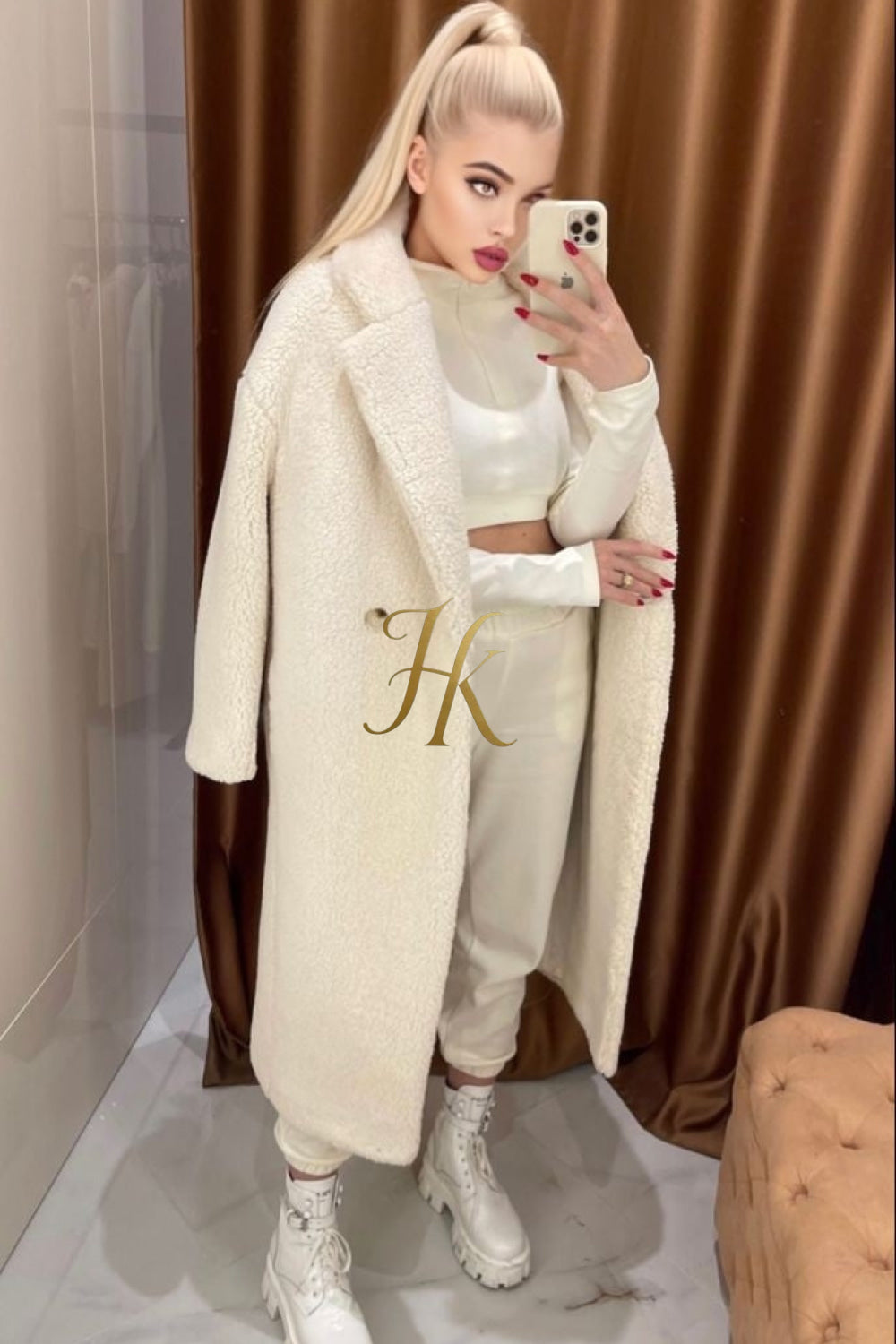 Luxury Teddy genuine wool sheepskin Luxury Coat - Stay Warm and Stylish in this Ethically Produced Fur Coat couple goals - kayibstrore