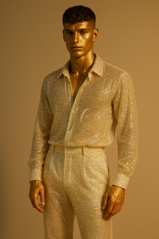 Conjunto de vestido de seda de lujo para hombre rojo