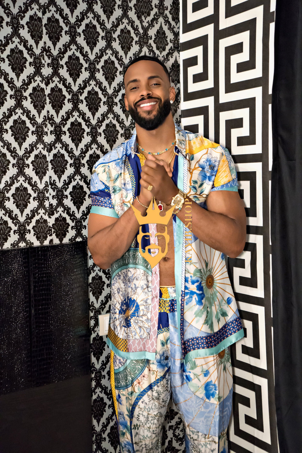 Luxury Men's Silk Party Outfits set - kayibstrore
