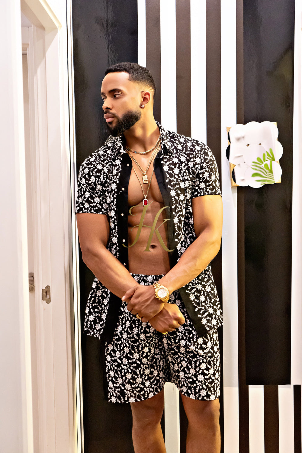 Fashion Spring/Summer Men's Lace Two-Piece Clothing - kayibstrore
