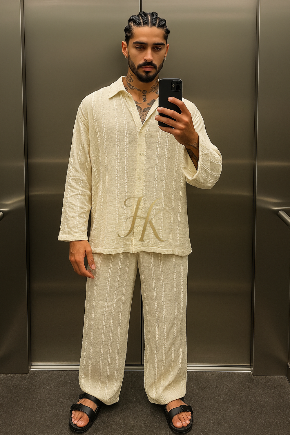Luxury Men’s Outfit Set – Long Sleeve Shirt